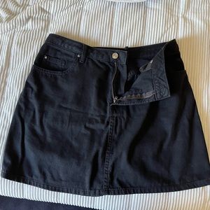 Mini black  jean skirt
